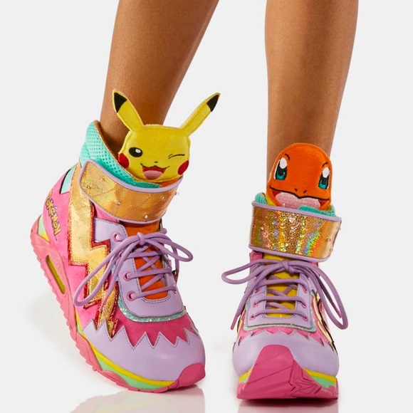 Irregular Choice Shoes - Irregular Choice Pokemon Flames and Bolts High Top Sneakers